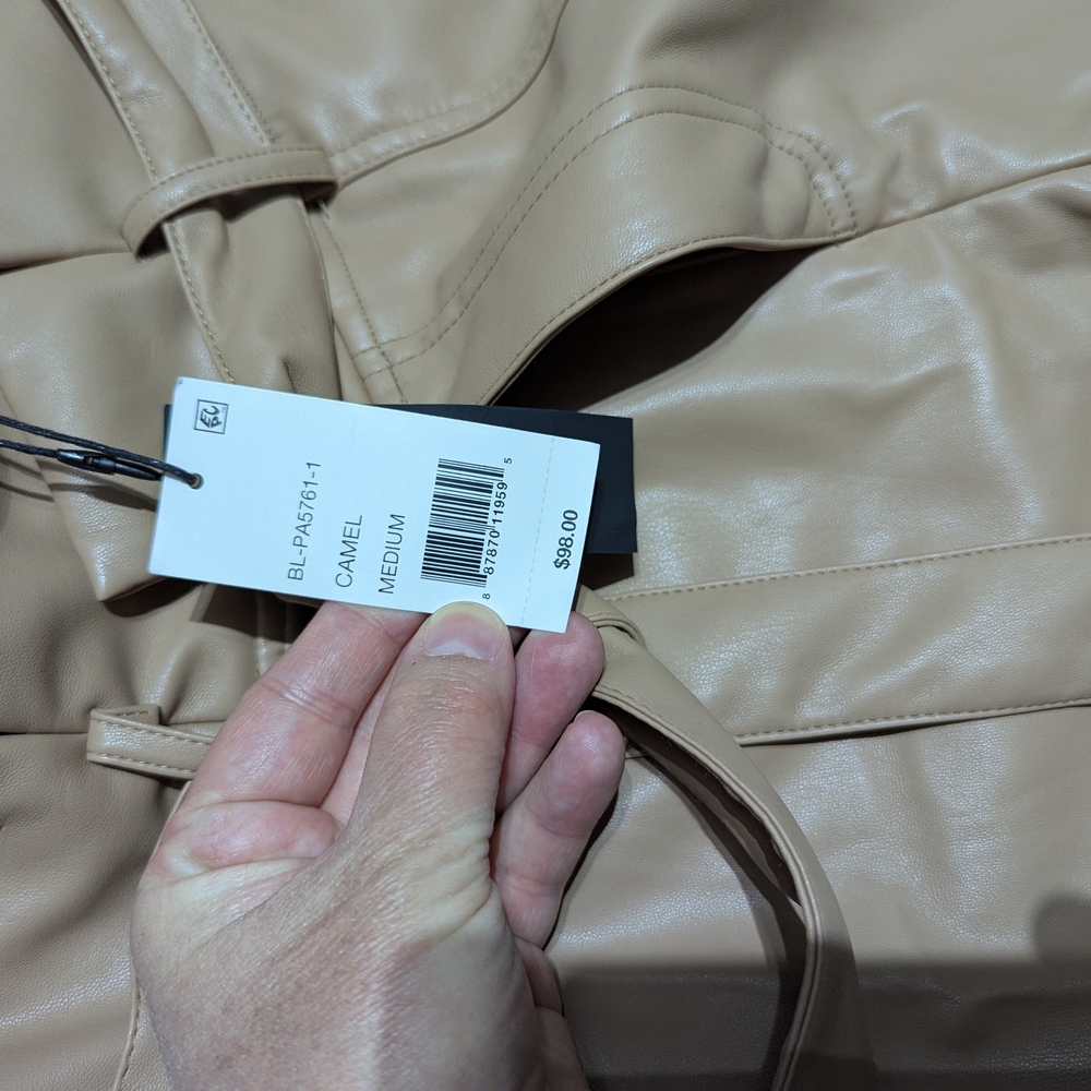 Lucy Paris Tan Trousers with Relaxed Fit and Belted Waist - Picture 2 of 4